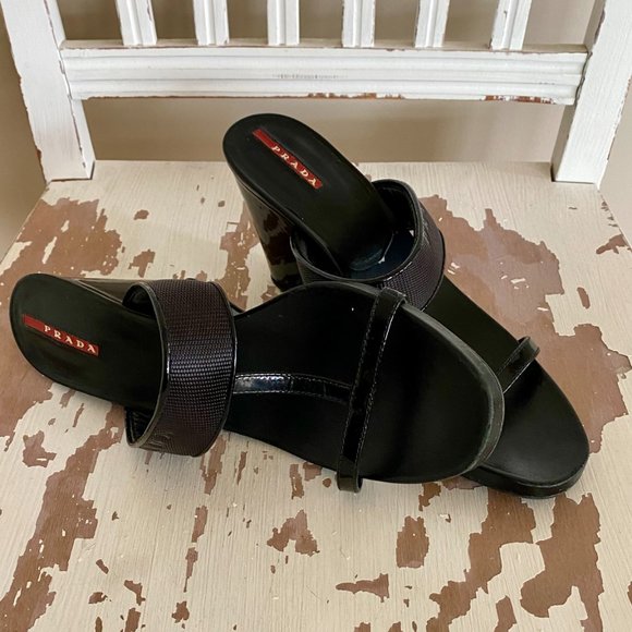 PRADA WEDGE SANDAL - Picture 3 of 3